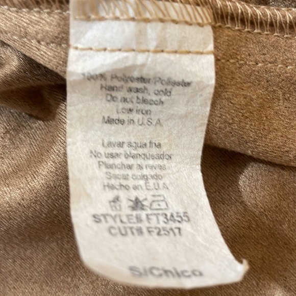 Tan faux suede ruffle top - Picture 7 of 7